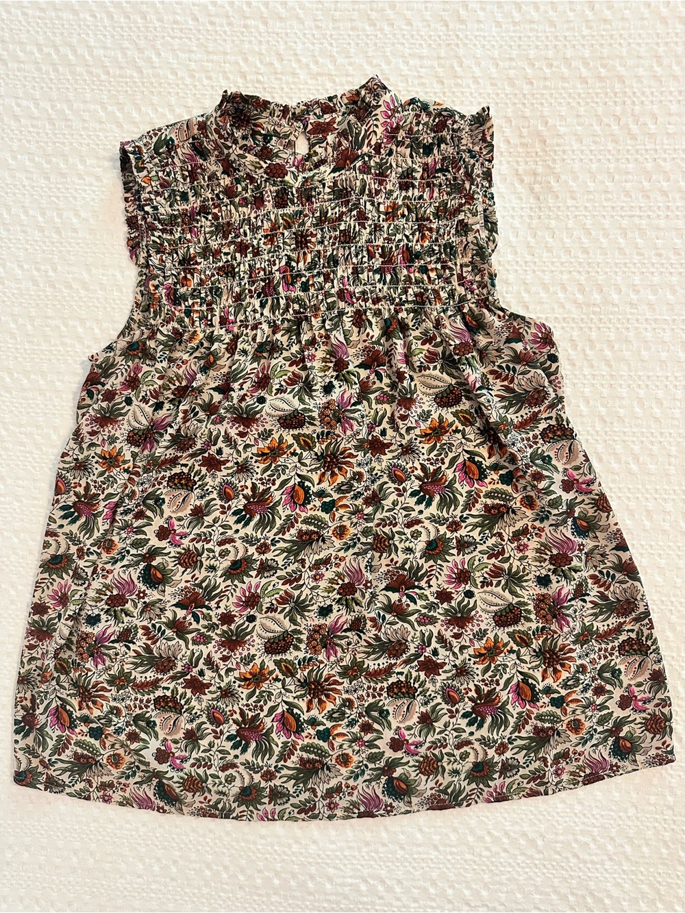 Maeve Floral Smocked Sleeveless Blouse